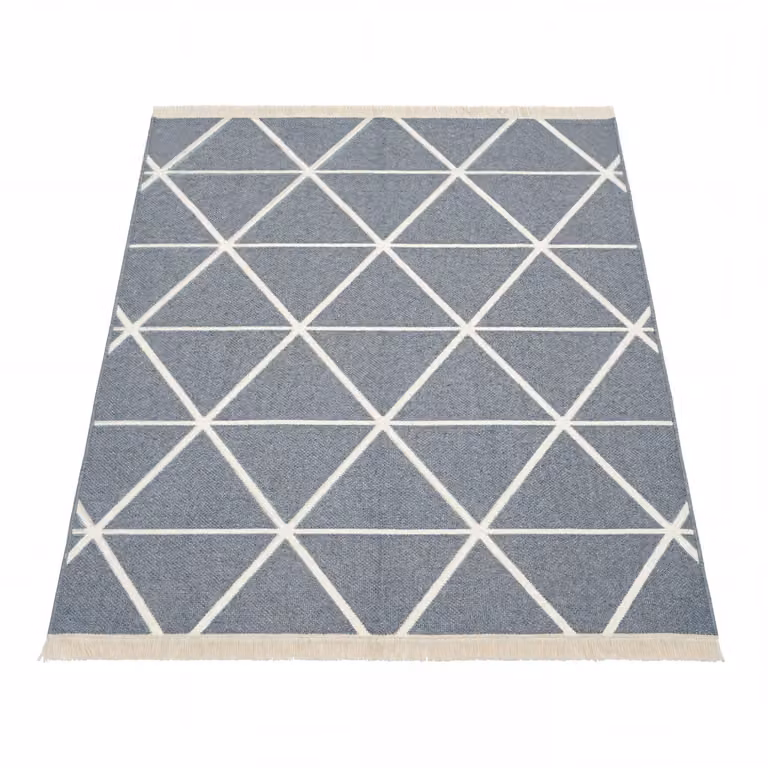 Tappeto Skyla reversibile e lavabile in cotone con motivo geometrico scandinavo, grigio e giallo, L: 80 cm x P: 250 cm