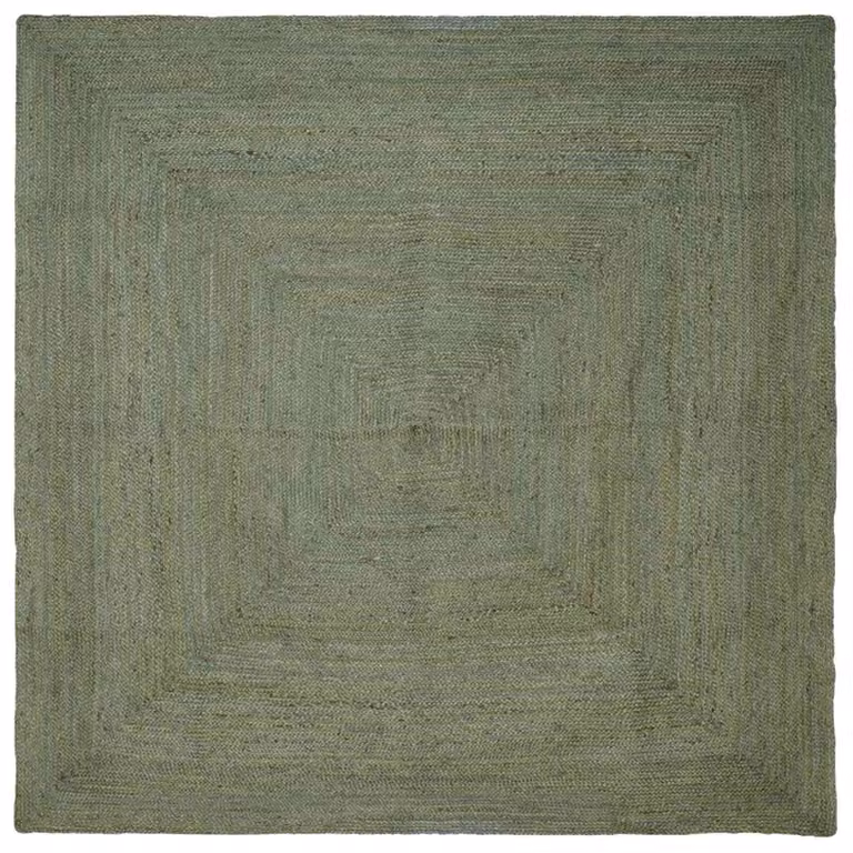 Tappeto da area moderno in juta verde oliva vidaXL L/P: 240 x 240 cm