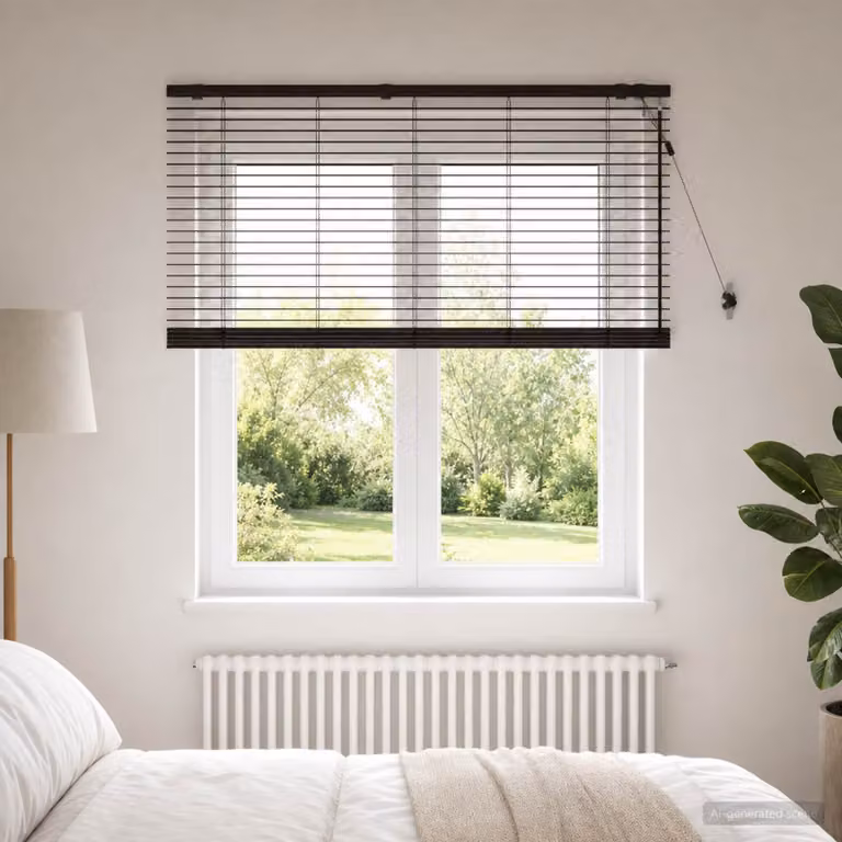 vidaXL Tenda Veneziana Marrone Scuro L: 130 cm, H: 160 cm, 35 mm