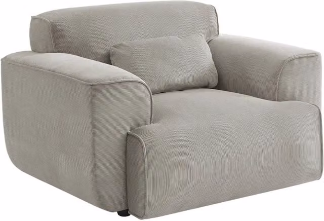 Poltrona singola Sweeek in velluto grigio con struttura in legno massello e braccioli