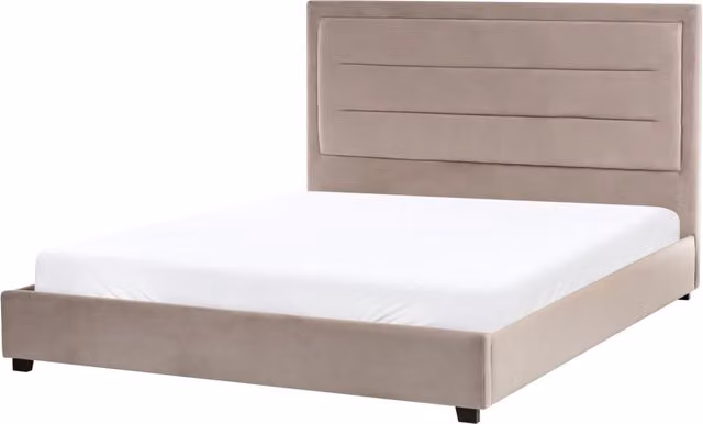 Letto matrimoniale Beliani IT in velluto con testata imbottita stile moderno, L/P/H: 160 x 200 x 112 cm
