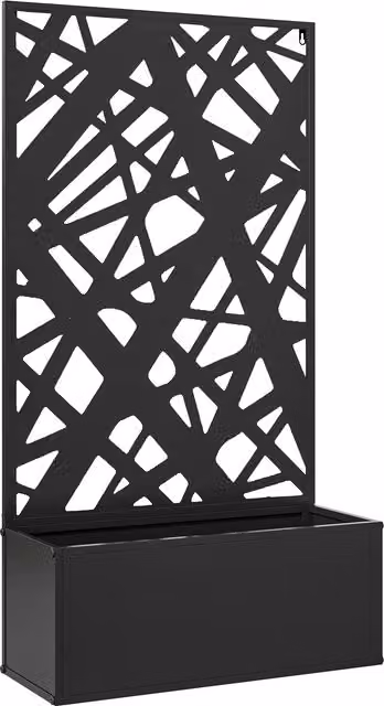 Fioriera Rialzata con Spalliera Decorativa per Rampicanti Outsunny, Nero, L: 61 cm, P: 23 cm, H: 113 cm