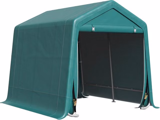 Carport Garage per Moto Zephmum Verde L: 240 cm, P: 200 cm, H: 26 cm