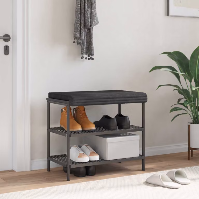 vidaXL Cuscino per panchina in corduroy morbido grigio con base antiscivolo L: 60 cm, P: 60 cm, H: 3,5 cm