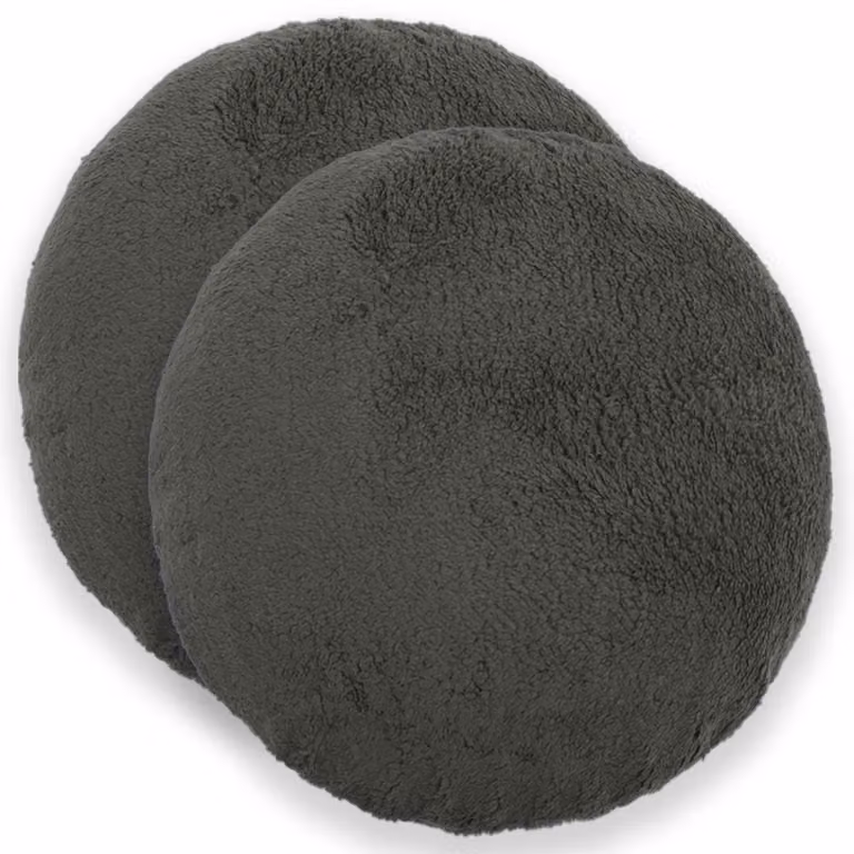 Set di 2 federe rotonde vidaXL HEERLEN in tessuto bouclé grigio, Ø 30 cm