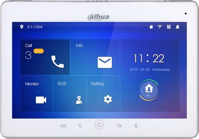 Monitor Interno Video Citofono Wi-Fi Dahua 10 pollici VTH5241DW-S2 Bianco