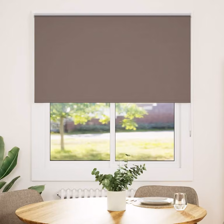 vidaXL Tenda a Rullo Oscurante in Poliestere Marrone L: 120 cm x H: 150 cm