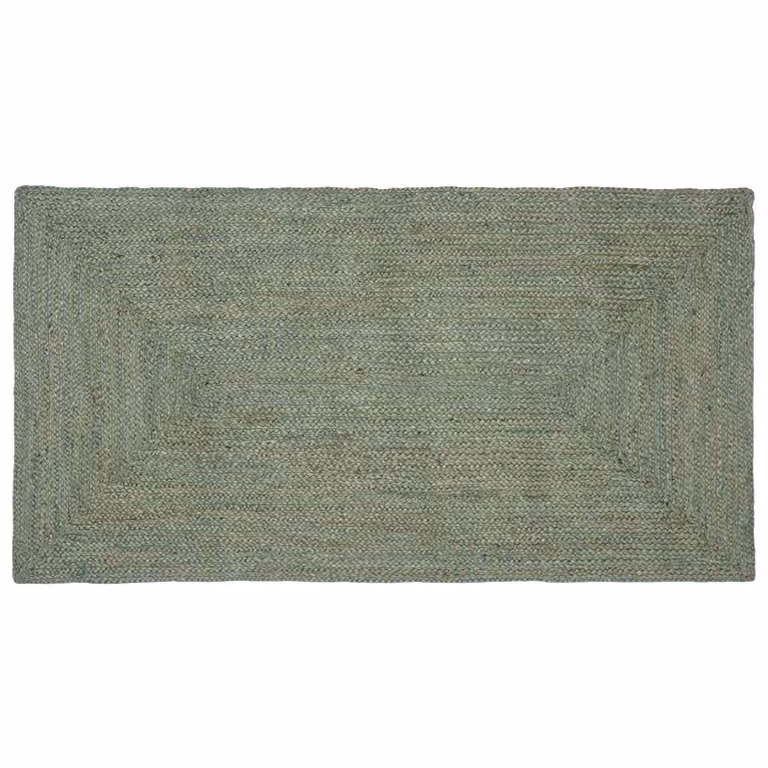 Tappeto da area rettangolare in juta vidaXL, colore verde oliva, L 80 cm x P 150 cm