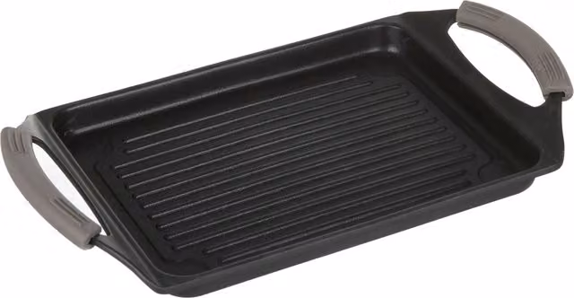 Piastra grill KASANOVA antiaderente in alluminio e silicone, colori nero e grigio, L: 35 cm, P: 22 cm