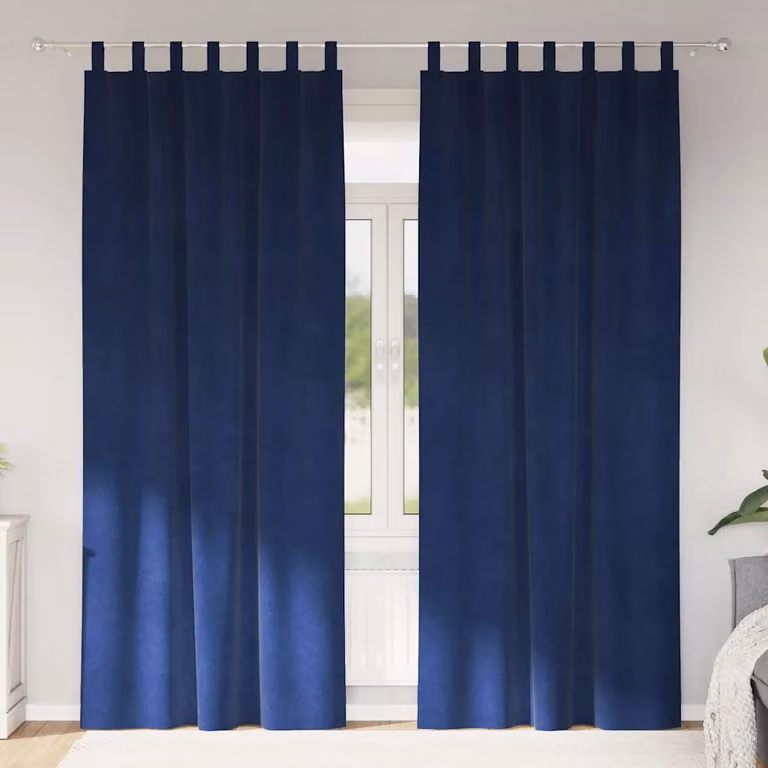 Set di 2 tende oscuranti vidaXL in velluto blu, L: 140 cm, H: 260 cm