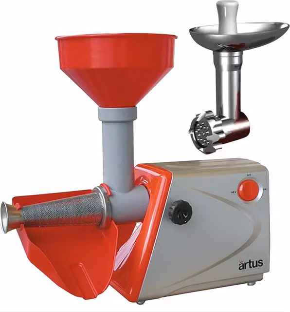 Spremipomodoro e Tritacarne Artus C25 Reber Rosso in Acciaio Inox e Plastica