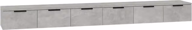 Set di 2 pensili da muro moderni in legno composito grigio opaco L 102 cm x P 30 cm x H 20 cm