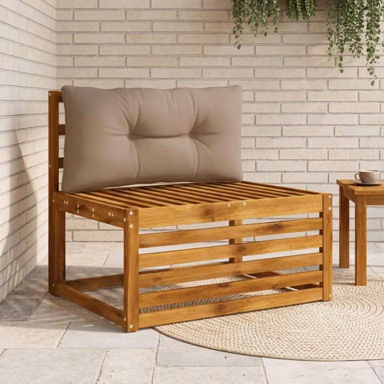 Cuscino per schienale vidaXL PUTTEN in poliestere, colore tortora/grigio beige