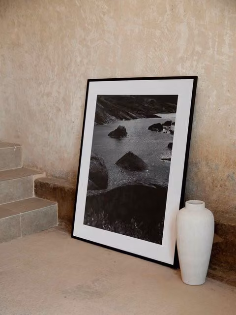 Quadro moderno abstract Rocks Kenay Home, bianco e nero, L: 100 cm x H: 80 cm