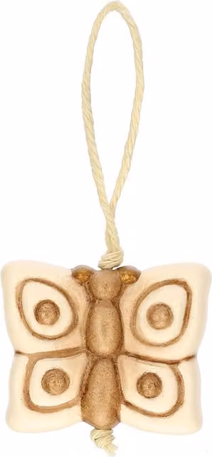 Set di 5 segnaposto a forma di farfalla Thun in ceramica beige