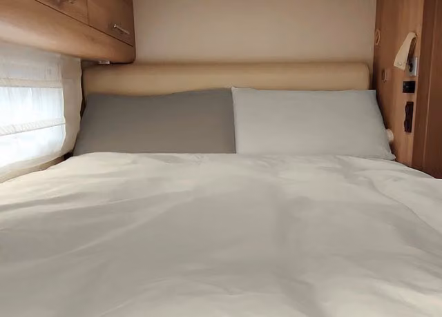 Sacco Copripiumino Personalizzabile Biancheriaweb in 100% Cotone per Camper e Roulotte, Matrimoniale Reversibile, Colore Panna-Tortora, L/P: 180 x 200 cm