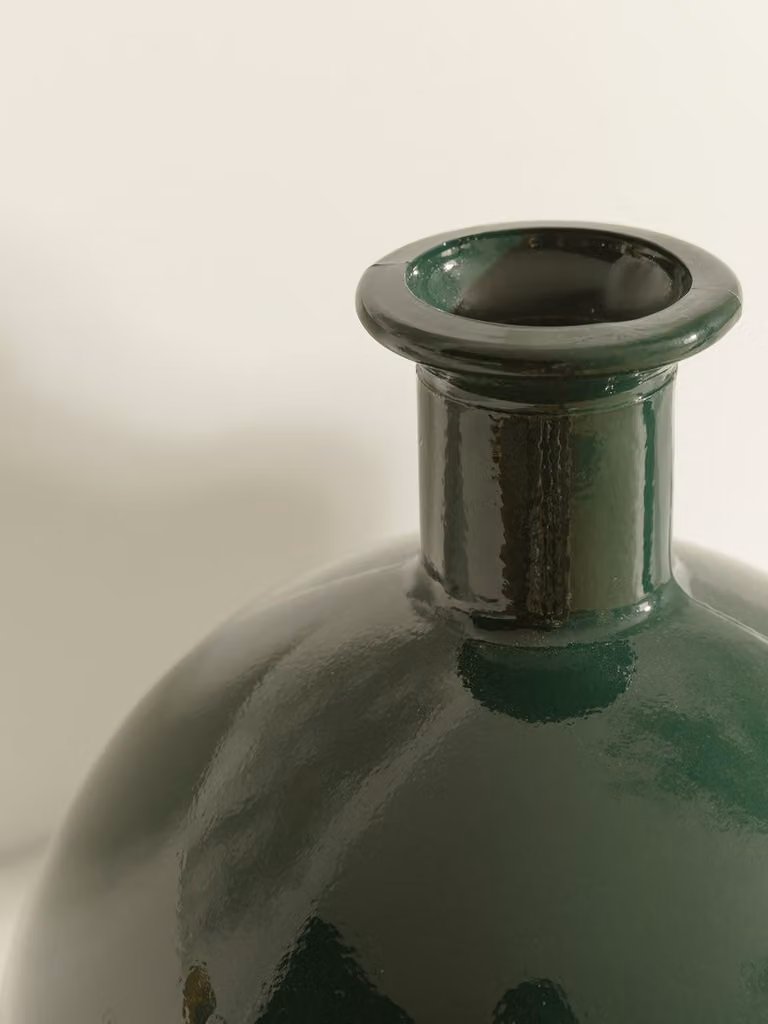 Vaso da tavolo rotondo in vetro blu e verde Kenay Home L: 25 cm, P: 25 cm, H: 20 cm