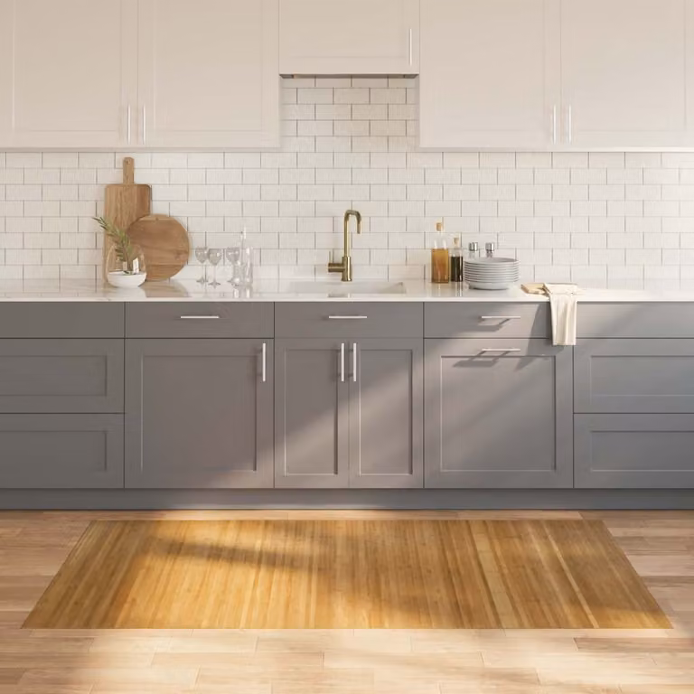 Tappeto rettangolare moderno vidaXL in bambù e polipropilene, beige e marrone, L 100 cm x P 200 cm