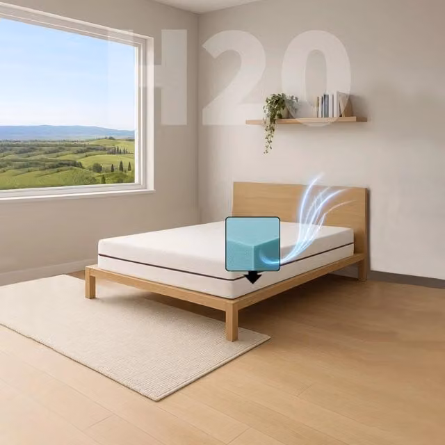 Materasso Singolo Comfy Line Waterfoam H20 Bianco, Semirigido e Sfoderabile, L: 90 cm, P: 195 cm, H: 20 cm