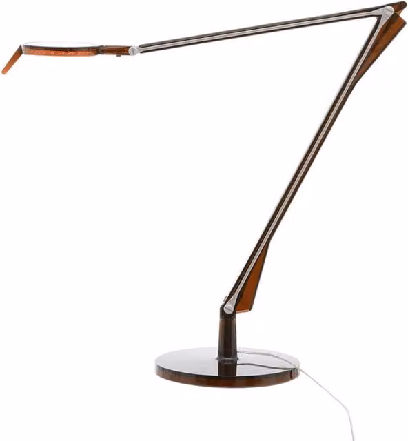 Lampada da tavolo Kartell Aledin Tec LED regolabile e dimmerabile color marrone in plastica e alluminio con luce bianca calda