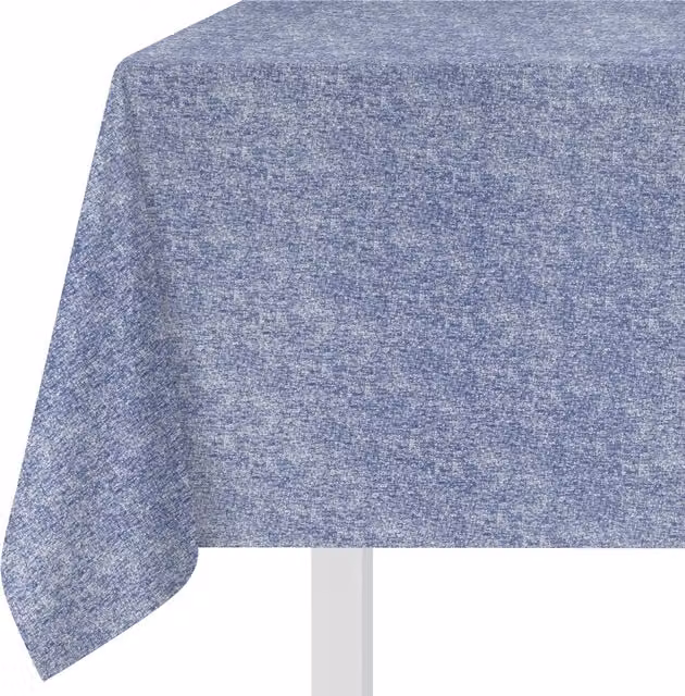 Tovaglia quadrata antimacchia in poliestere Chambray blu L/P: 140 x 140 cm