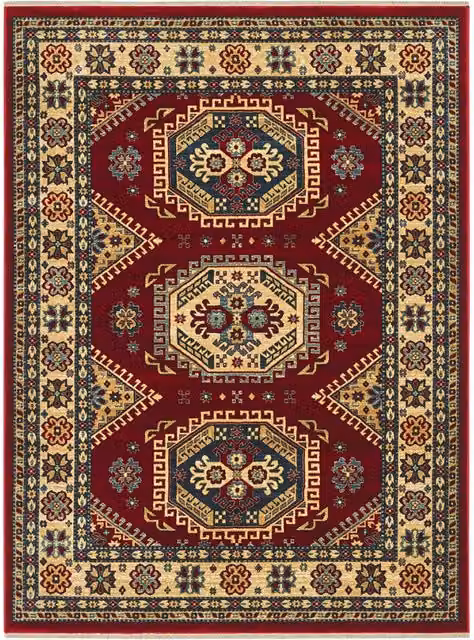 Tappeto Pierre Tappeti KAZAKH 1351 stile orientale persiano rosso e oro L: 160 cm, P: 240 cm