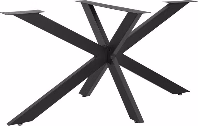 Gamba per tavolo Oberau DIY in acciaio inossidabile con tappi protettivi, nero opaco, L 150 cm x P 78 cm x H 71 cm
