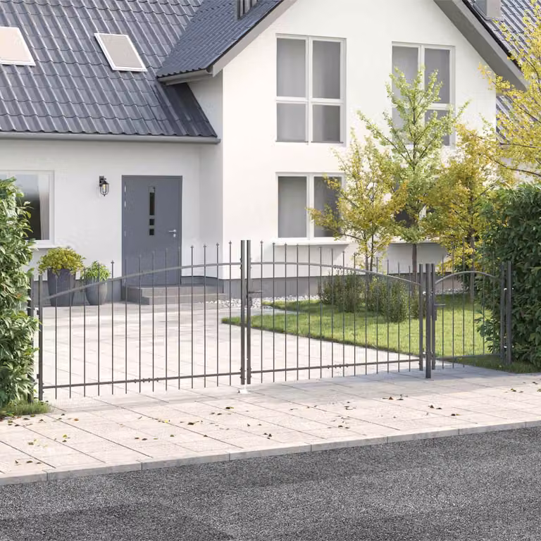 Cancello da giardino doppio vidaXL WOERDEN in acciaio antracite L: 500 cm, H: 125 cm, Bloccabile