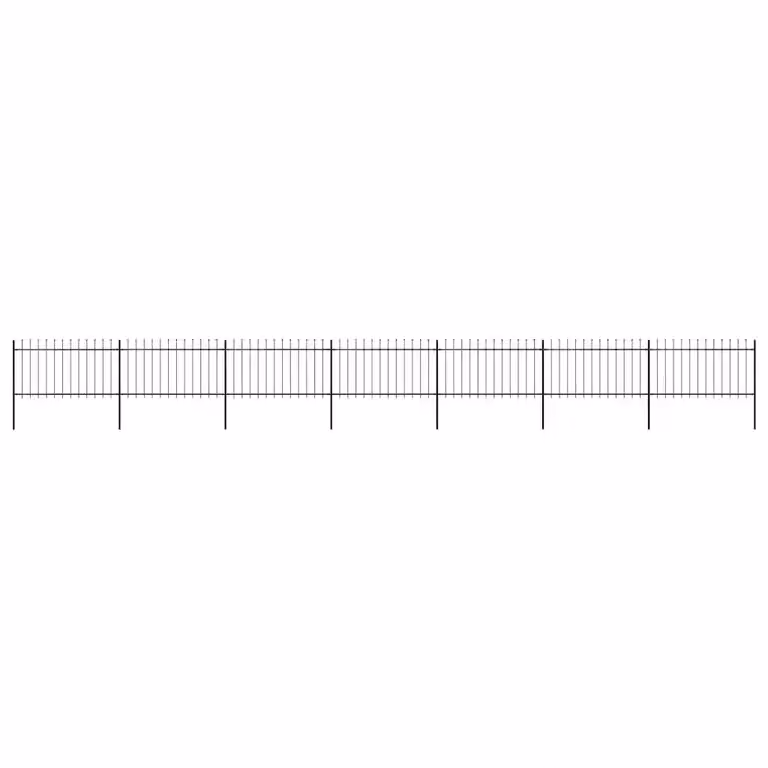 Recinzione da giardino vidaXL con punta a lancia in acciaio nero L: 1172 cm, H: 100 cm
