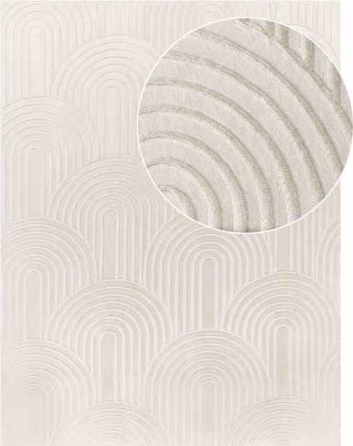 Tappeto in ecopelliccia Lelystar beige e grigio con effetto alto-basso, L: 120 cm, P: 160 cm