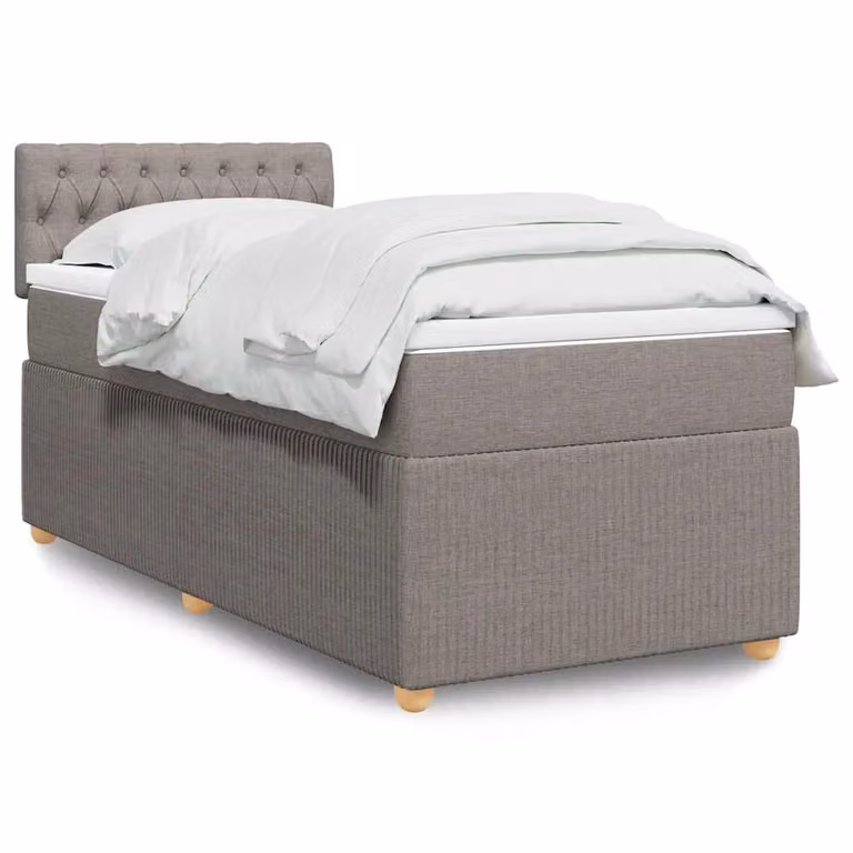 vidaXL Giroletto a Molle con Materasso in Tessuto, L/P/H: 80 x 200 cm, Tortora