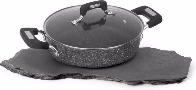 Casseruola Kasanova New Petra Dark con rivestimento antiaderente in ceramica, colore nero e grigio, diametro 24 cm