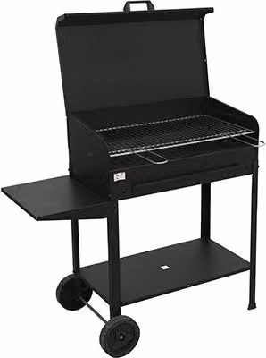 Barbecue a carbonella Mille Etna Plus in acciaio nero e cromo, L: 80 cm, P: 50 cm, H: 90 cm