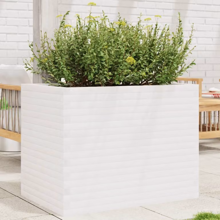 Fioriera da giardino vidaXL in legno di pino bianco L: 90 cm, P: 60 cm, H: 68,5 cm