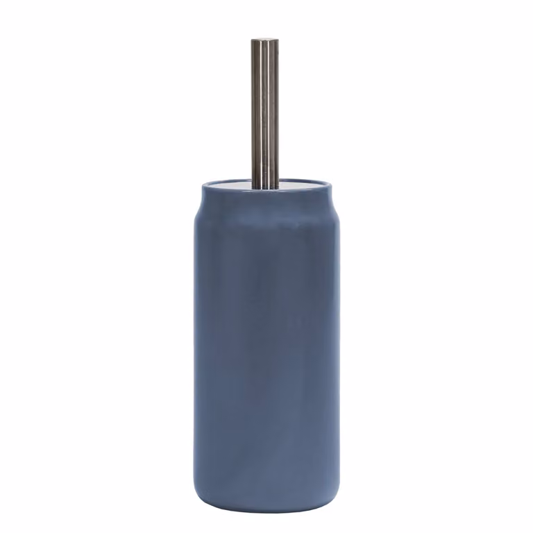 Portascopino con scopino in ceramica Vestiamo Casa colore petrolio H: 34 cm, L: 11 cm, P: 11 cm
