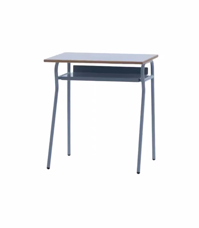 Banco scuola moderno Mobili 2G in metallo grigio con piano in laminato grigio L: 70 cm, P: 50 cm, H: 76,5 cm