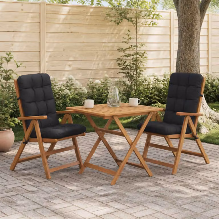 Set di 2 cuscini per sedia alta vidaXL VIANEN in poliestere con fodera rimovibile, disponibili in blu o nero