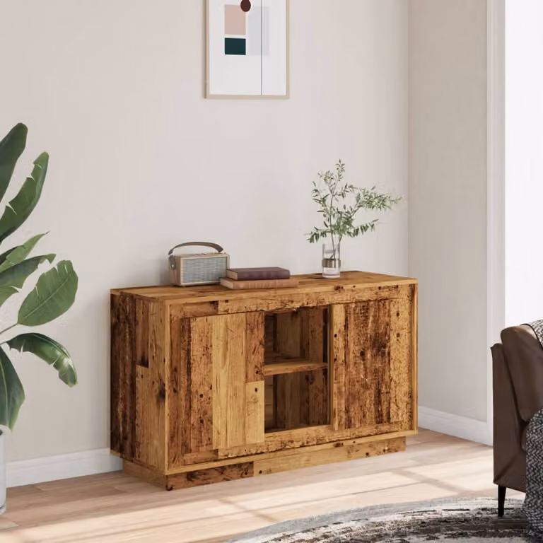 Credenza vidaXL in Legno Antico Marrone con Dettagli in Metallo L/P/H: 102 x 35 x 60 cm