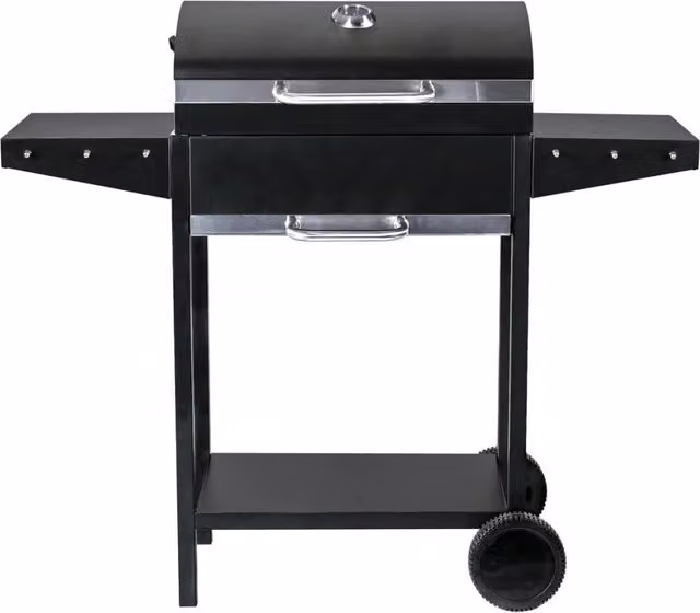 Barbecue a carbonella Bizon HABITAT ET JARDIN in acciaio nero L: 119 cm, P: 50 cm, H: 101 cm