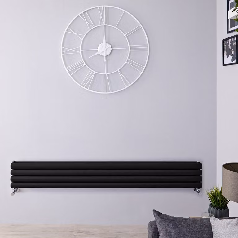 Scaldamani HudsonReed in acciaio nero L: 178 cm, H: 23,6 cm