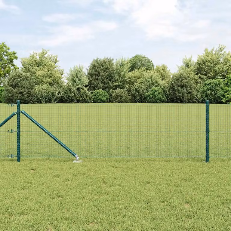 Recinzione in rete saldata con punte vidaXL in acciaio e PVC Verde L: 100 cm, H: 50 cm