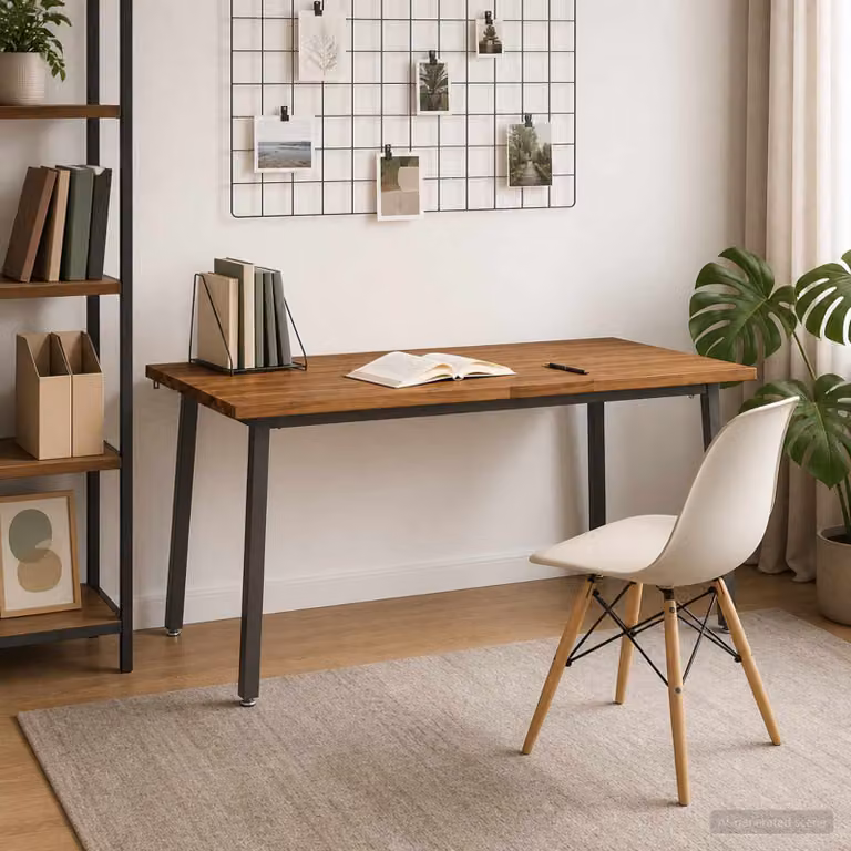 vidaXL Tavolo da pranzo moderno in legno di acacia con bordo vivo, colore marrone, L: 160 cm, P: 70 cm, H: 75 cm