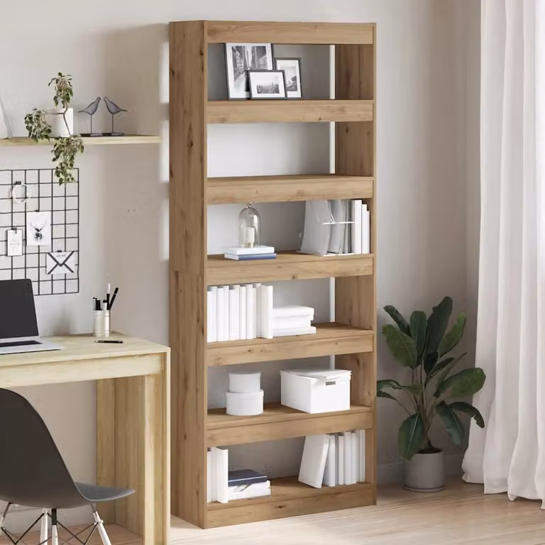 Armadio per libri vidaXL moderno in legno marrone con 6 livelli L: 80 cm, P: 30 cm, H: 198 cm