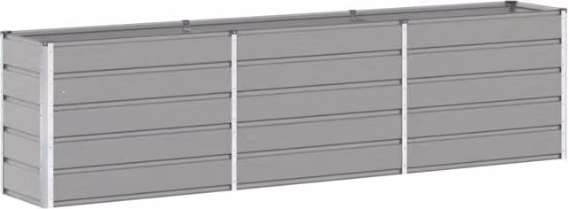 Fioriera da esterno rettangolare in metallo dal design industriale moderno HELLOSHOP26, colore grigio chiaro, L: 480 cm, P: 50 cm, H: 45 cm