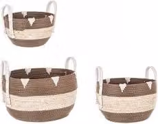 Set di 3 ceste in seagrass con manici Bizzotto Marrone