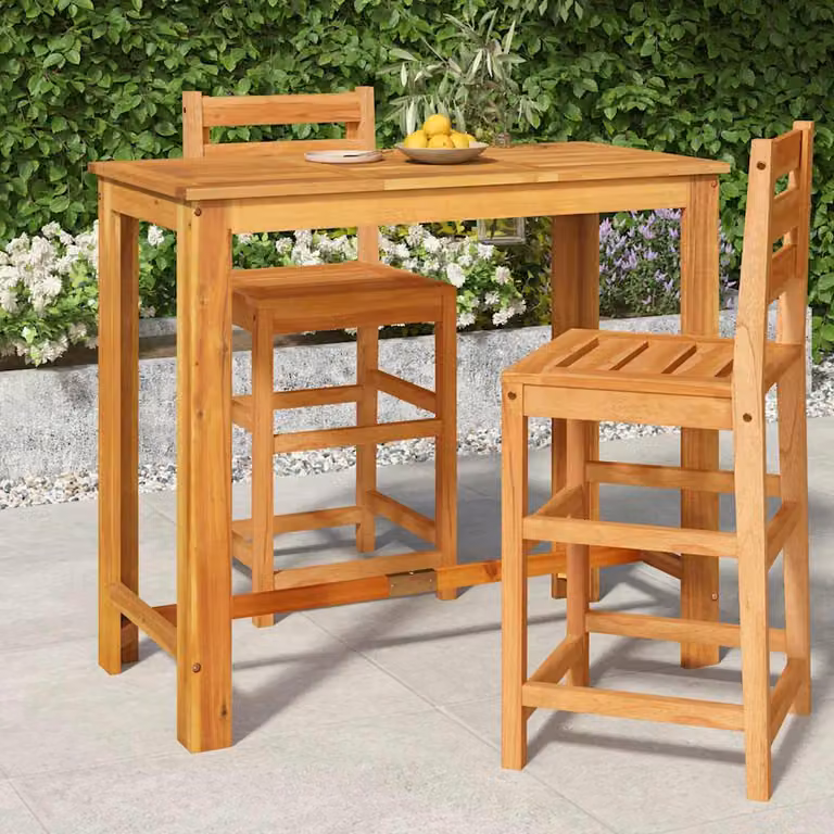 vidaXL Tavolo da Bar da Giardino in Legno di Acacia Marrone L: 120 cm, P: 60 cm, H: 105 cm