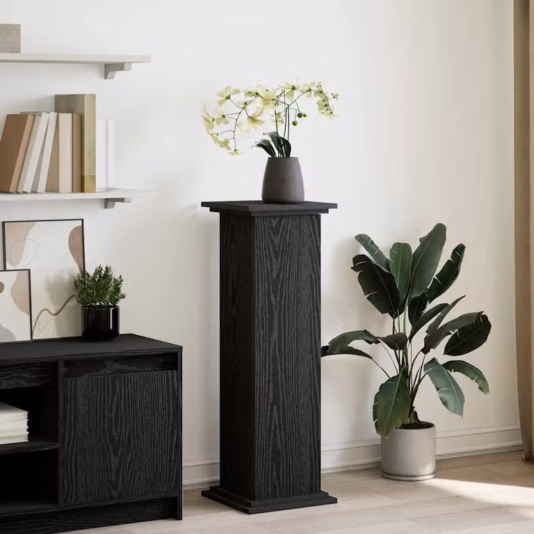 vidaXL Supporto di esposizione moderno in legno MDF, Nero opaco, L: 31 cm, P: 30 cm, H: 90 cm