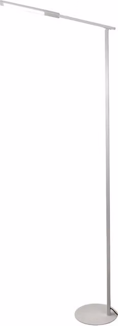 Piantana a LED Ideal di Fabas Luce in metallo bianco, orientabile con luce LED da 10W integrata e tecnologia CCT, Altezza: 130 cm