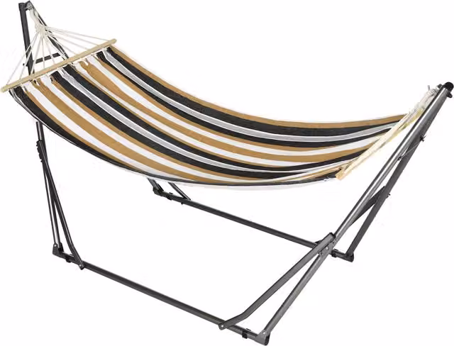 Amaca Outsunny Autoportante con Supporto Pieghevole in Acciaio e Tessuto in Cotone Grigio