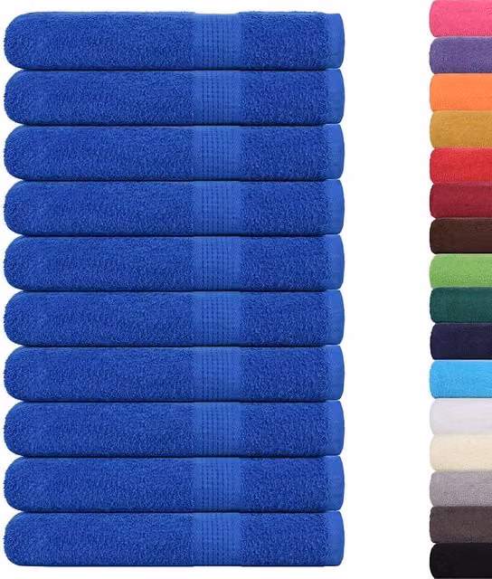 Set di 10 asciugamani da bagno FROGN in cotone blu, 100 x 200 cm, 360 g/m2